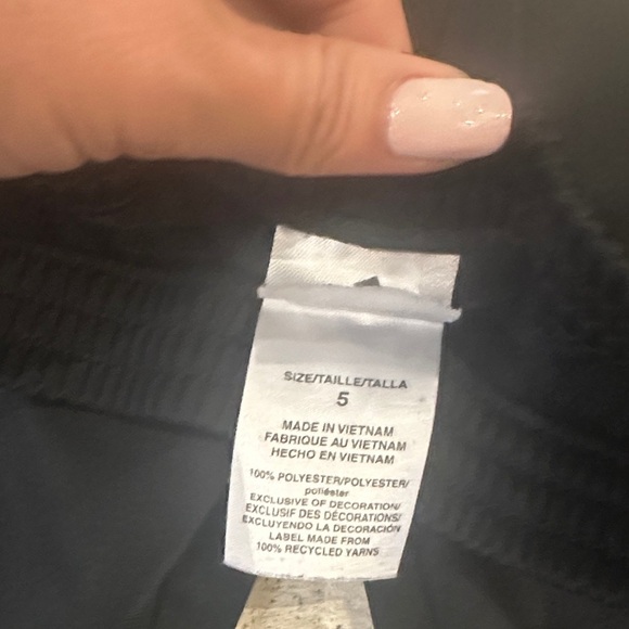 Adidas Kids Black Joggers with White Stripes - Picture 4 of 5